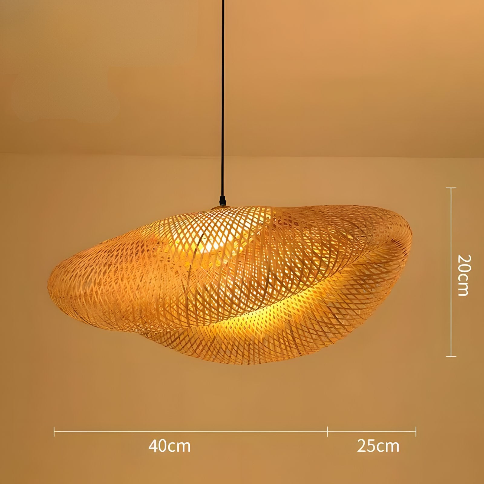 Suspension luminaire bambou tressé salle à manger — Koa — photo 6