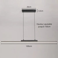 Suspension luminaire métal noir LED linéaire 100cm — Vexa — photo 7