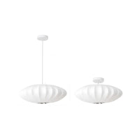 Suspension luminaire soie blanche ovale chambre — Cocoon — photo 3