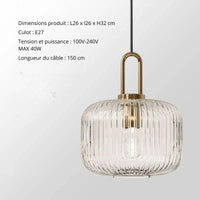 Suspension luminaire verre strié doré cuisine — Stella — photo 9