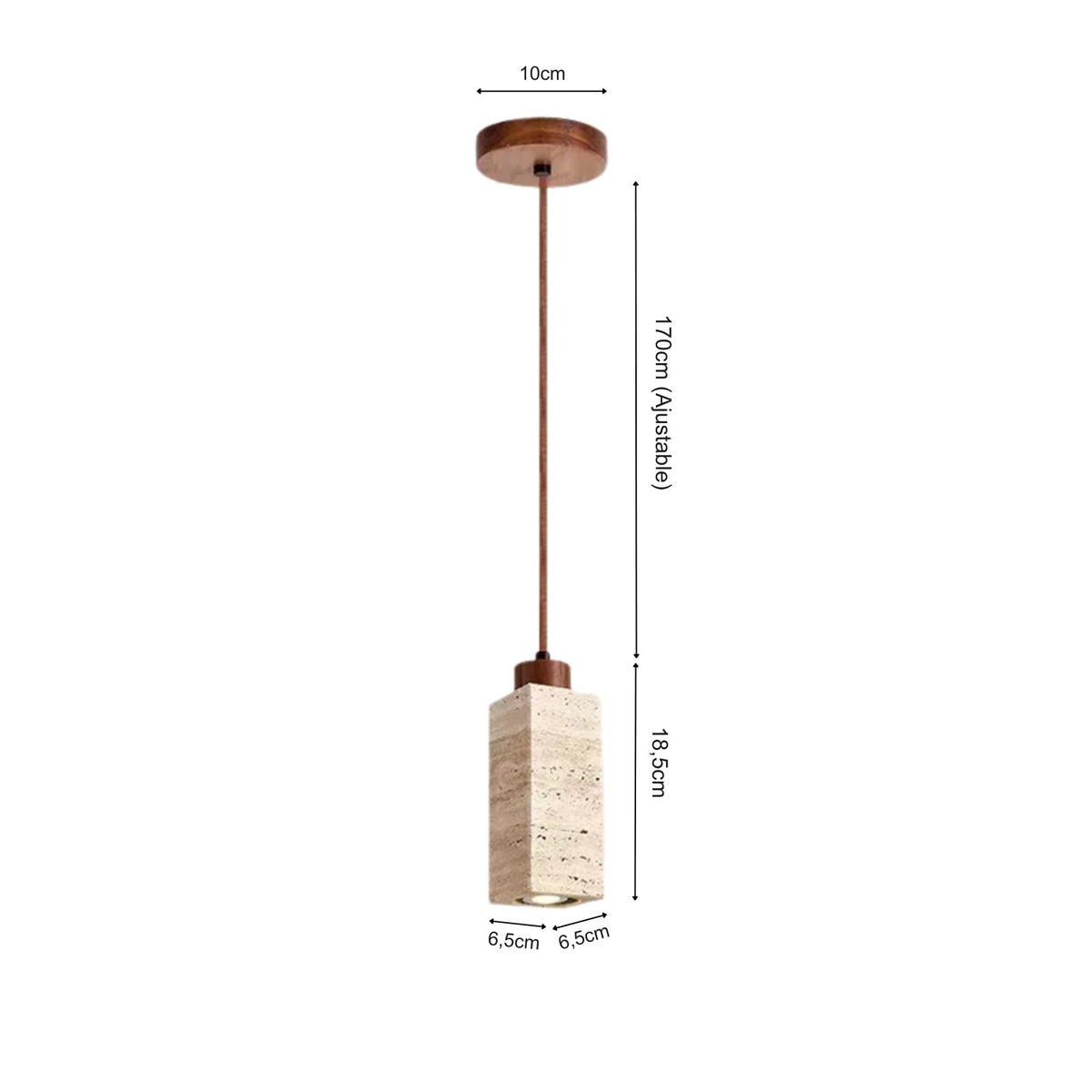 Suspension luminaire pierre naturelle chambre wabi-sabi — Cava — photo 9