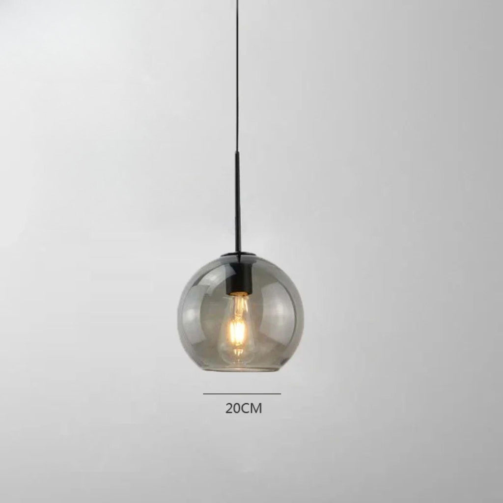 Suspension luminaire verre 3 têtes salle à manger nordique — Triade — photo 8