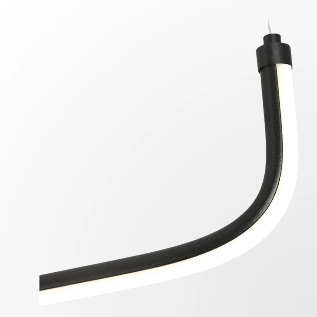 Suspension luminaire métal noir linéaire salle à manger LED 90cm — Linea — photo 7