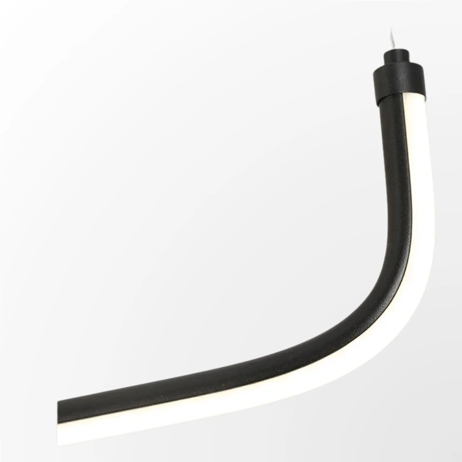 Suspension luminaire métal noir linéaire salle à manger LED 90cm — Linea — photo 7