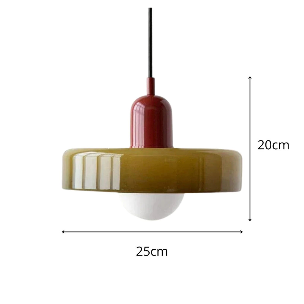 Bauhaus Suspension Verre Soufflé Coloré — Salle à Manger