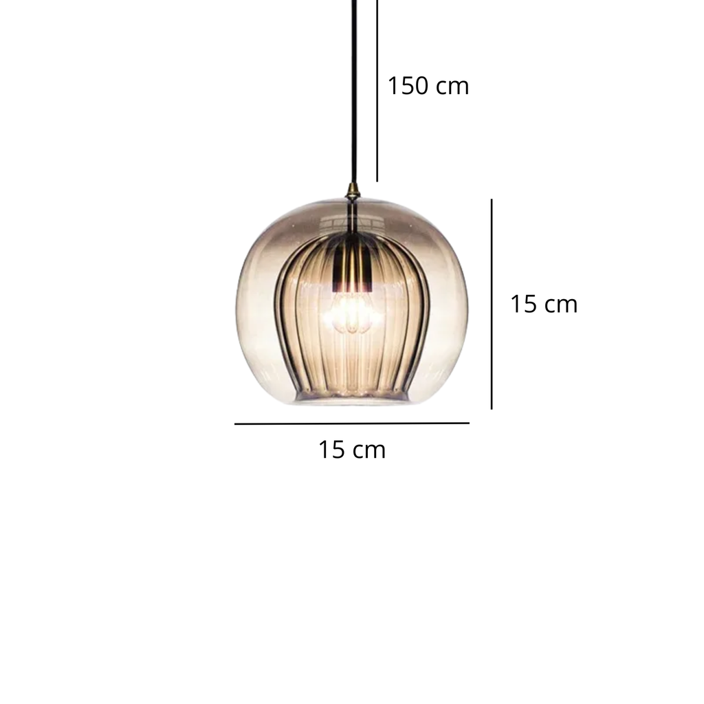 Suspension luminaire verre boule industrielle salle à manger — Loft — photo 6