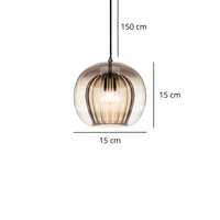 Suspension luminaire verre boule industrielle salle à manger — Loft — photo 6