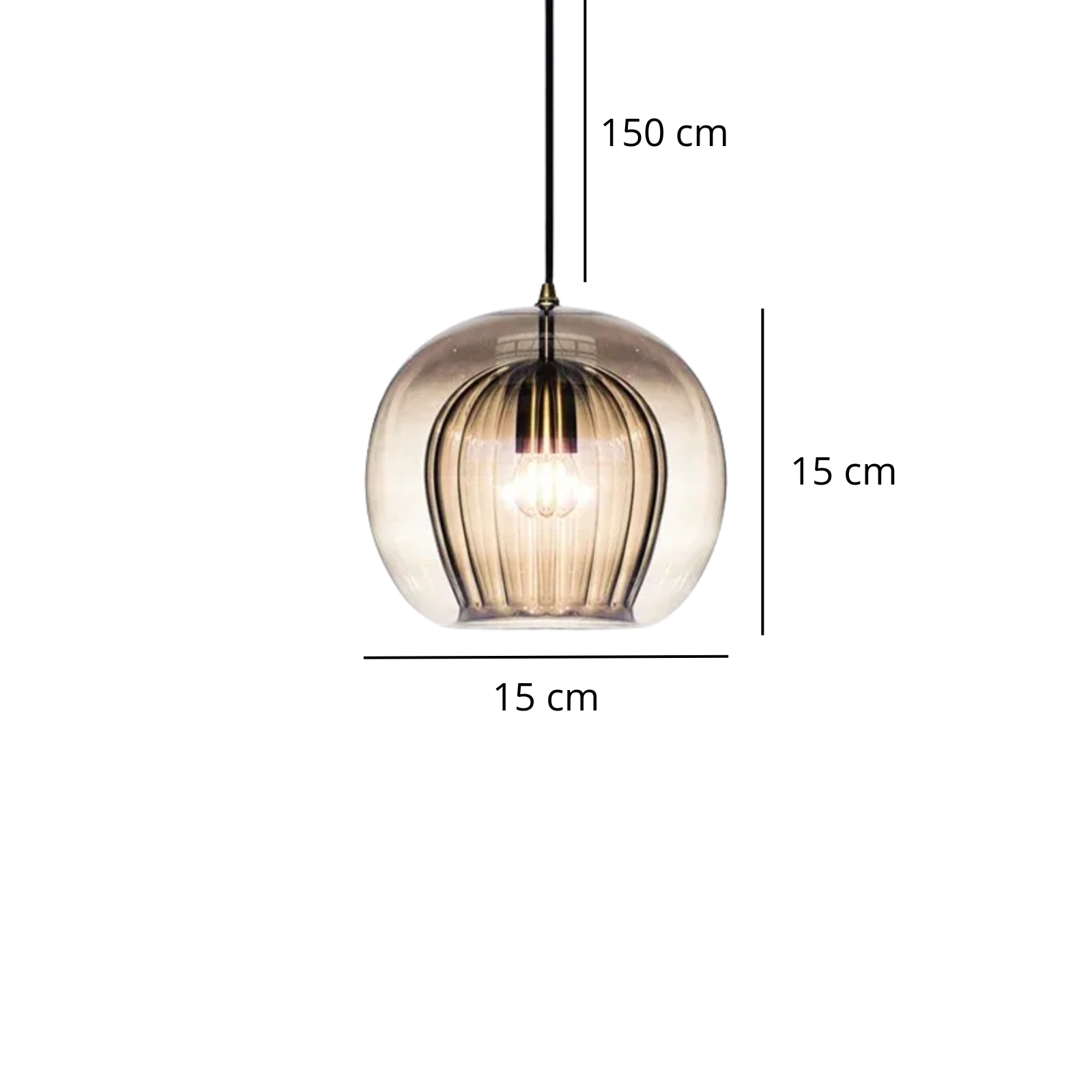 Suspension luminaire verre boule industrielle salle à manger — Loft — photo 6