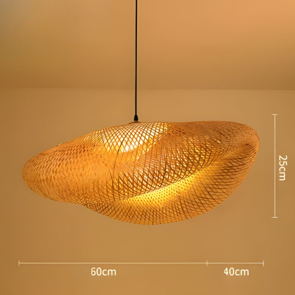 Suspension luminaire bambou tressé salle à manger — Koa — photo 7