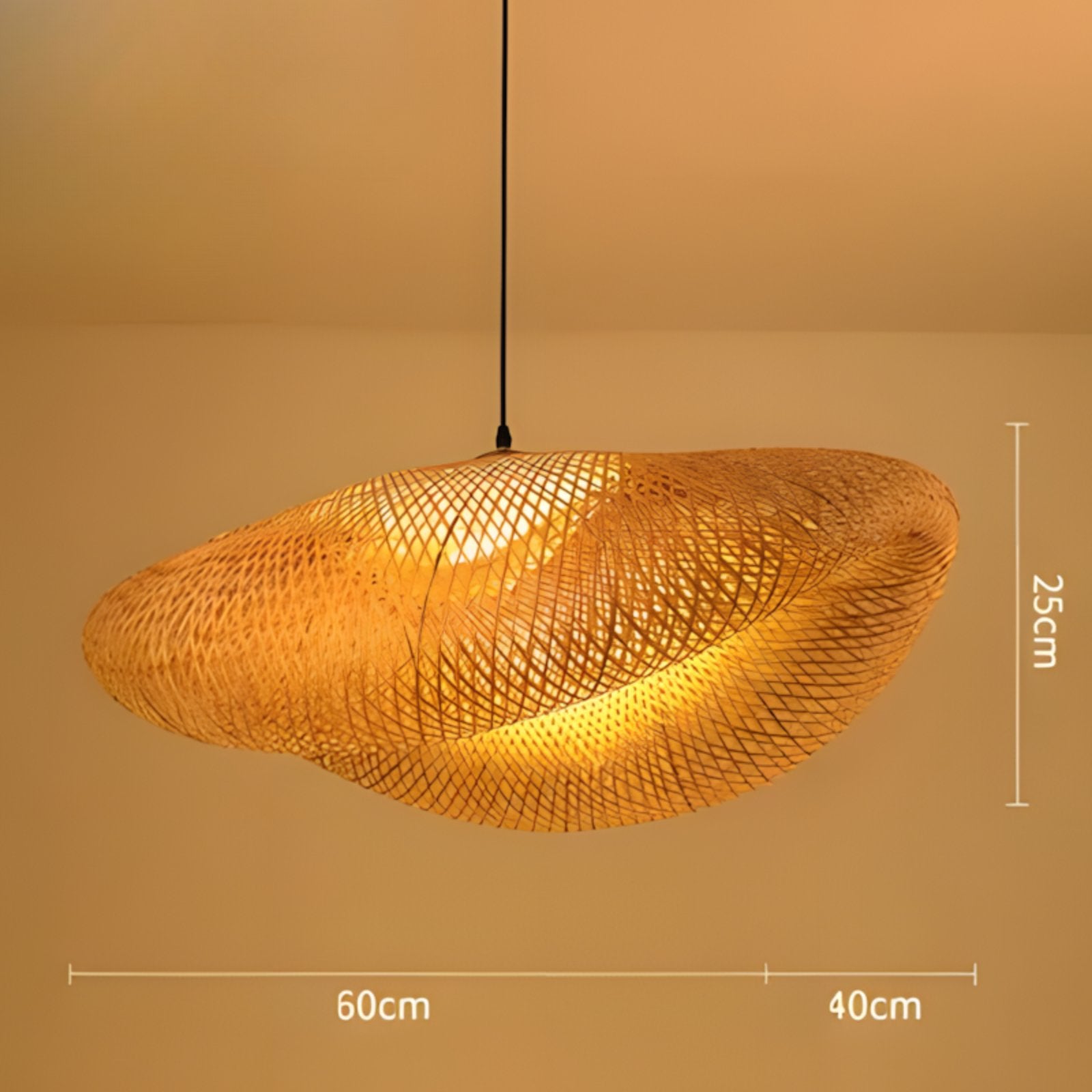 Suspension luminaire bambou tressé salle à manger — Koa — photo 7