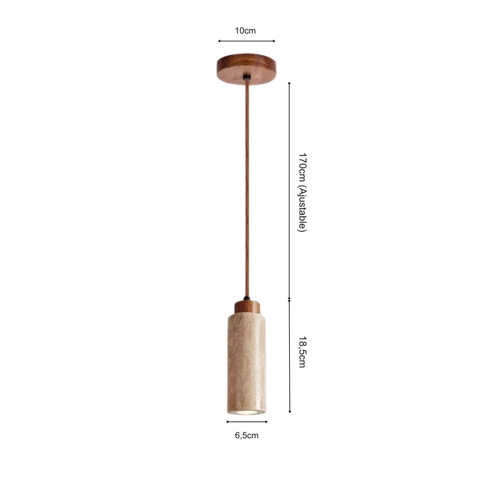 Suspension luminaire pierre naturelle chambre wabi-sabi — Cava — photo 10