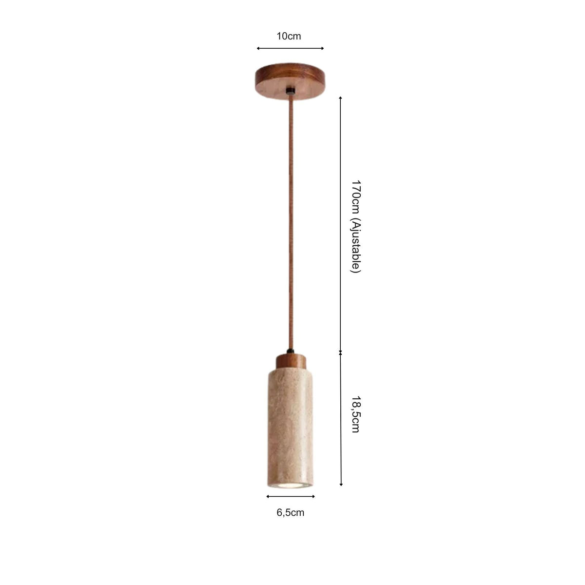 Suspension luminaire pierre naturelle chambre wabi-sabi — Cava — photo 10