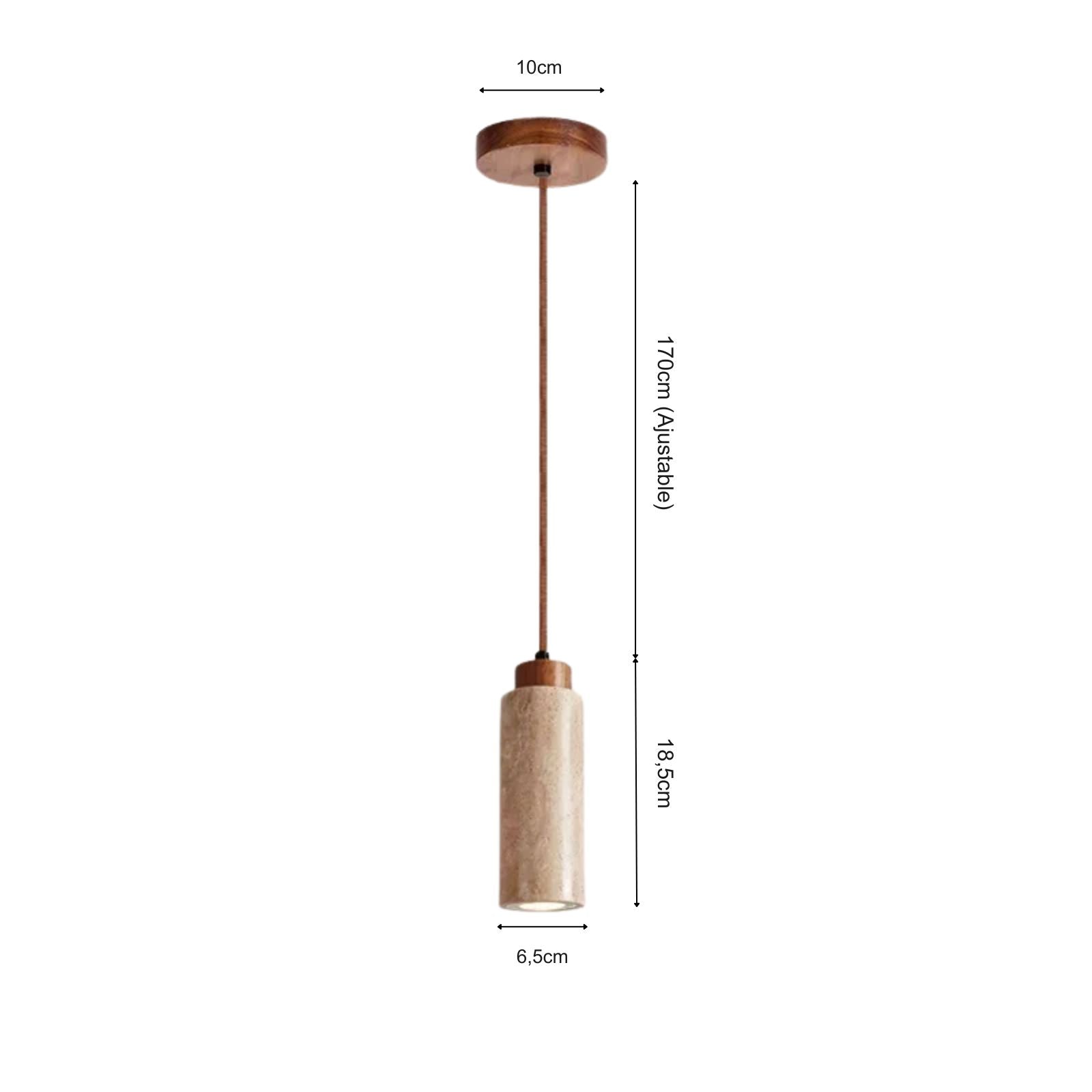 Suspension luminaire pierre naturelle chambre wabi-sabi — Cava — photo 10