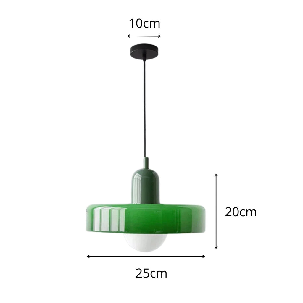 Bauhaus Suspension Verre Soufflé Coloré — Salle à Manger