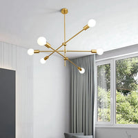 Suspension luminaire métal doré multi-branches chambre — Velda — photo 4
