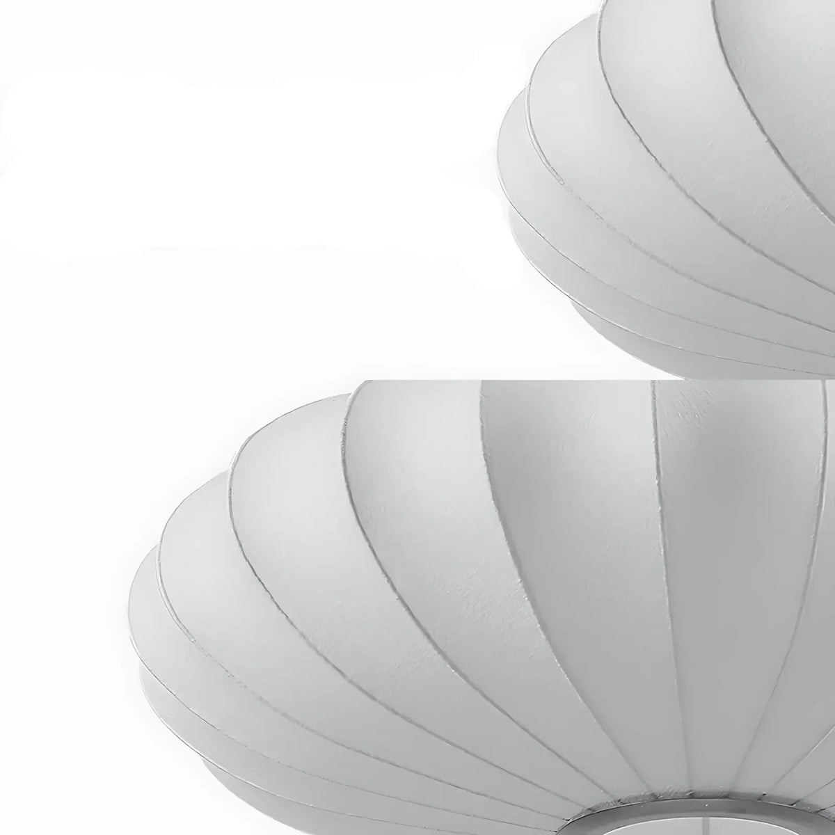 Suspension luminaire soie blanche ovale chambre — Cocoon — photo 4