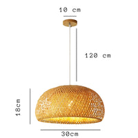 Suspension luminaire bambou dôme artisanal salle à manger — Tomo — photo 6