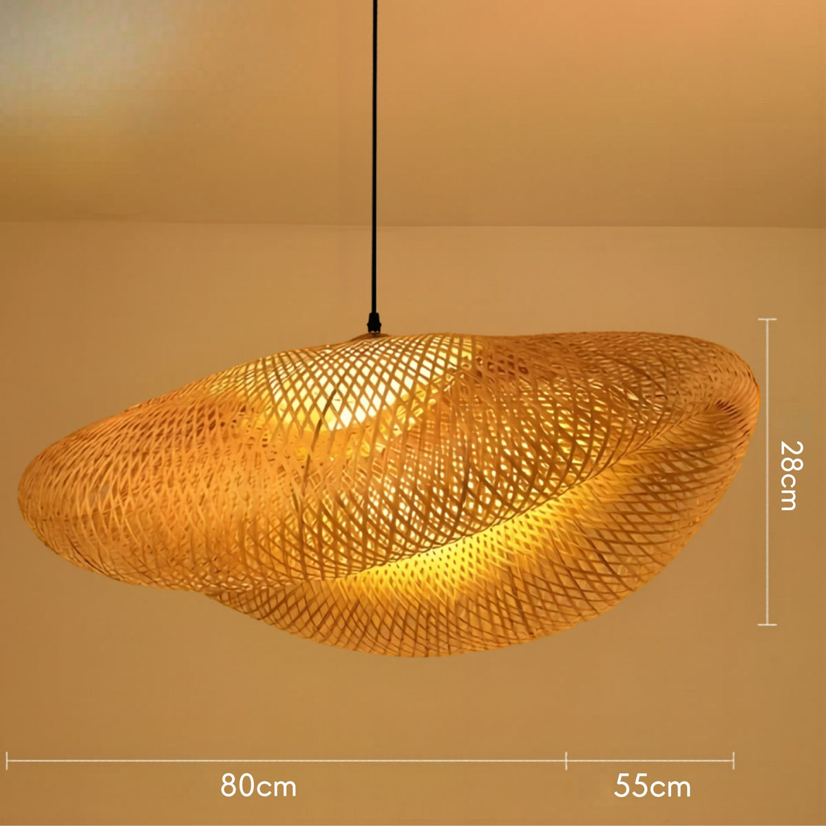 Suspension luminaire bambou tressé salle à manger — Koa — photo 8