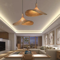 Suspension luminaire rotin feuille organique naturel — Nova — photo 4