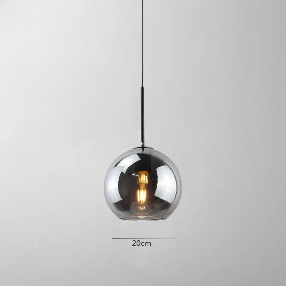 Suspension luminaire verre 3 têtes salle à manger nordique — Triade — photo 9