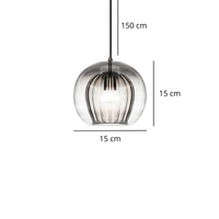 Suspension luminaire verre boule industrielle salle à manger — Loft — photo 7