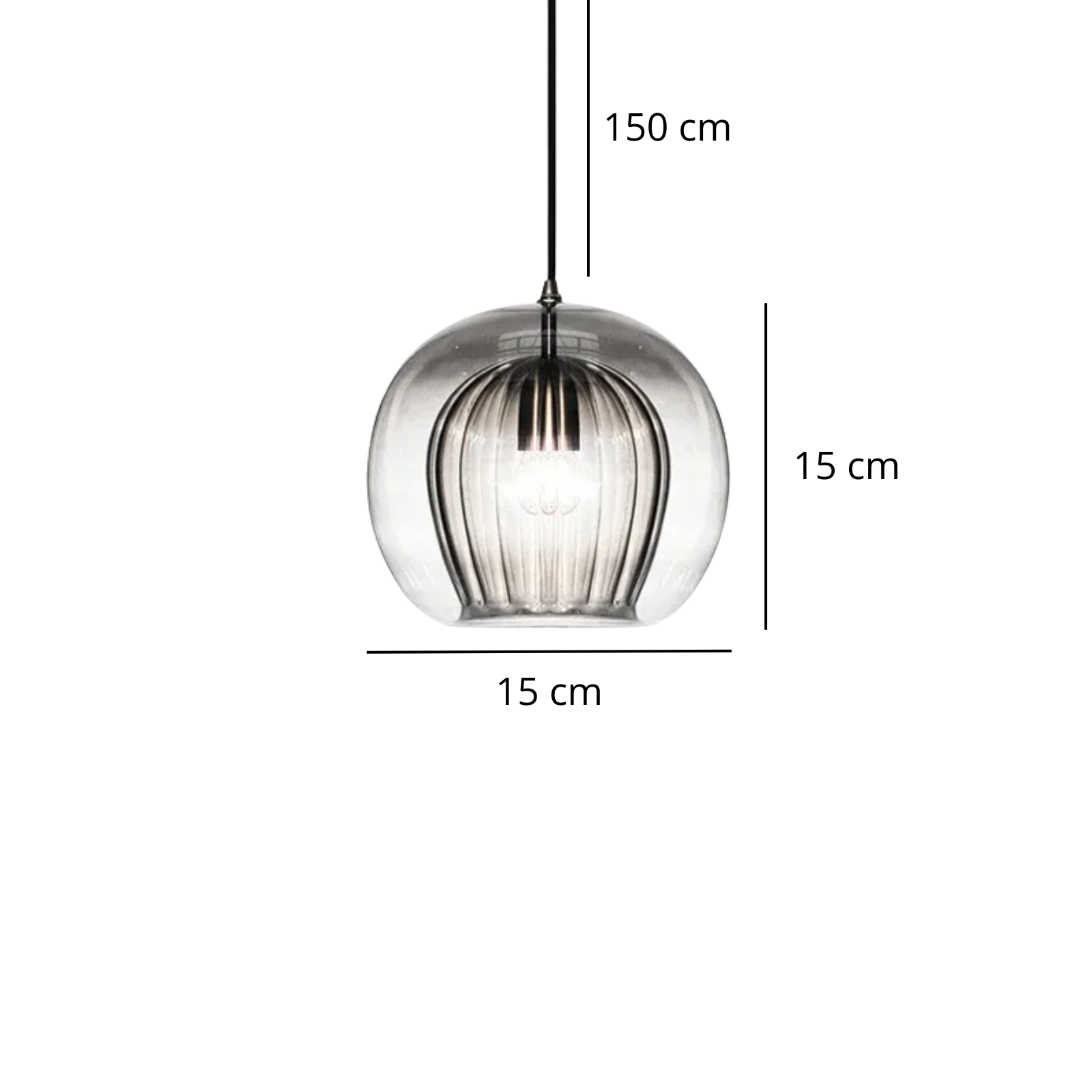 Suspension luminaire verre boule industrielle salle à manger — Loft — photo 7