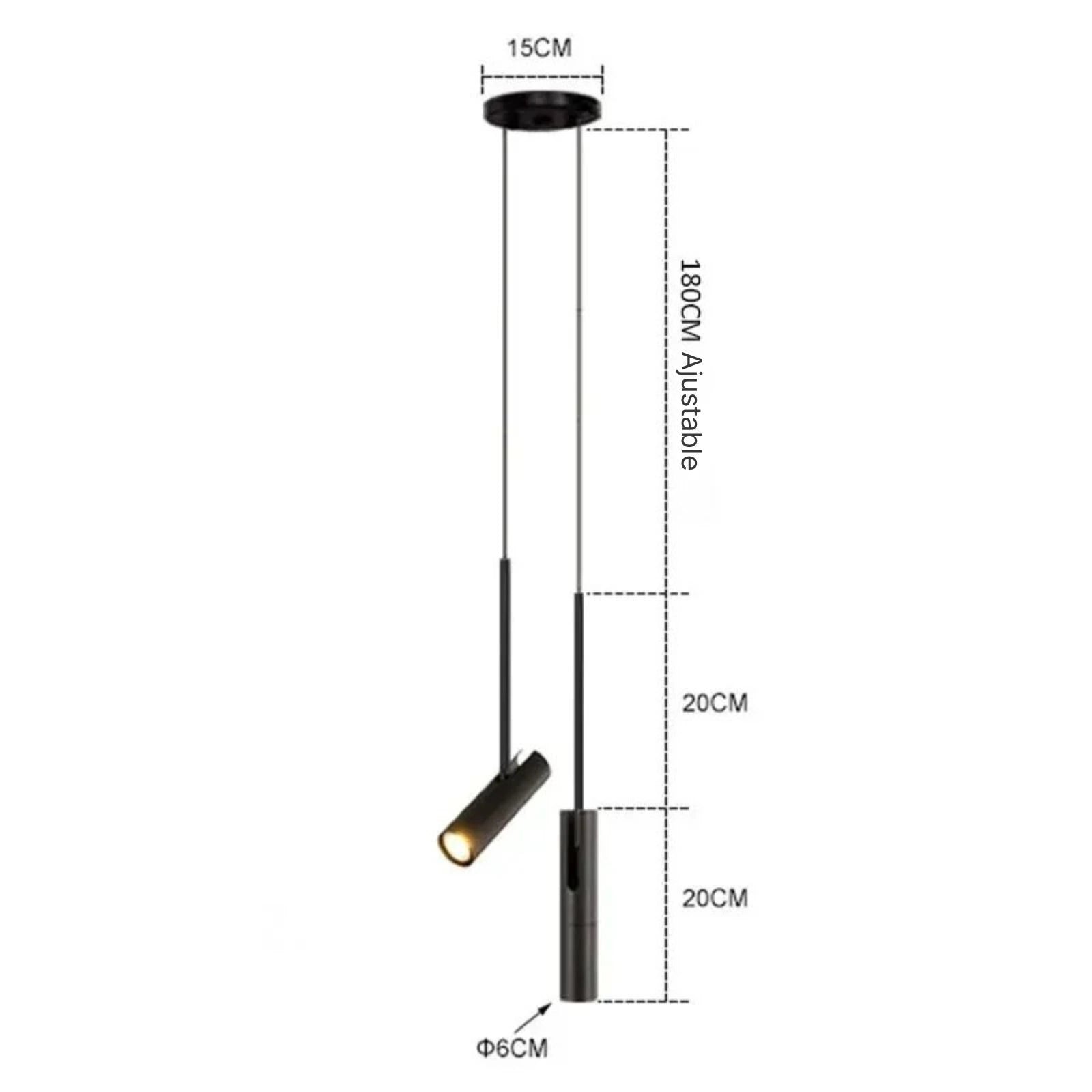 Suspension luminaire métal noir spot GU10 orientable chambre — Orla — photo 8