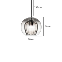 Suspension luminaire verre boule industrielle salle à manger — Loft — photo 8