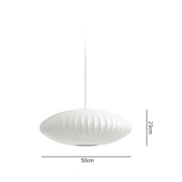 Suspension luminaire soie blanche ovale chambre — Cocoon — photo 8