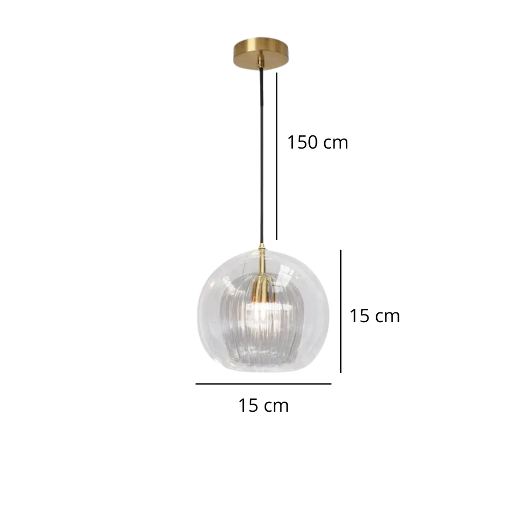 Suspension luminaire verre boule industrielle salle à manger — Loft — photo 9
