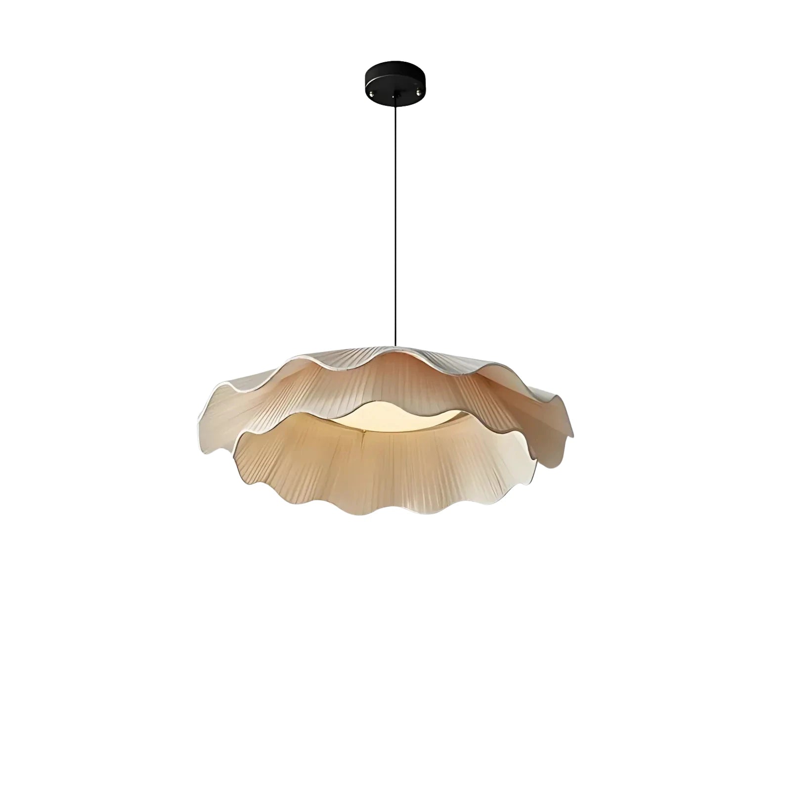 Suspension luminaire tissu plissé salon style coréen — Lotus — photo 8