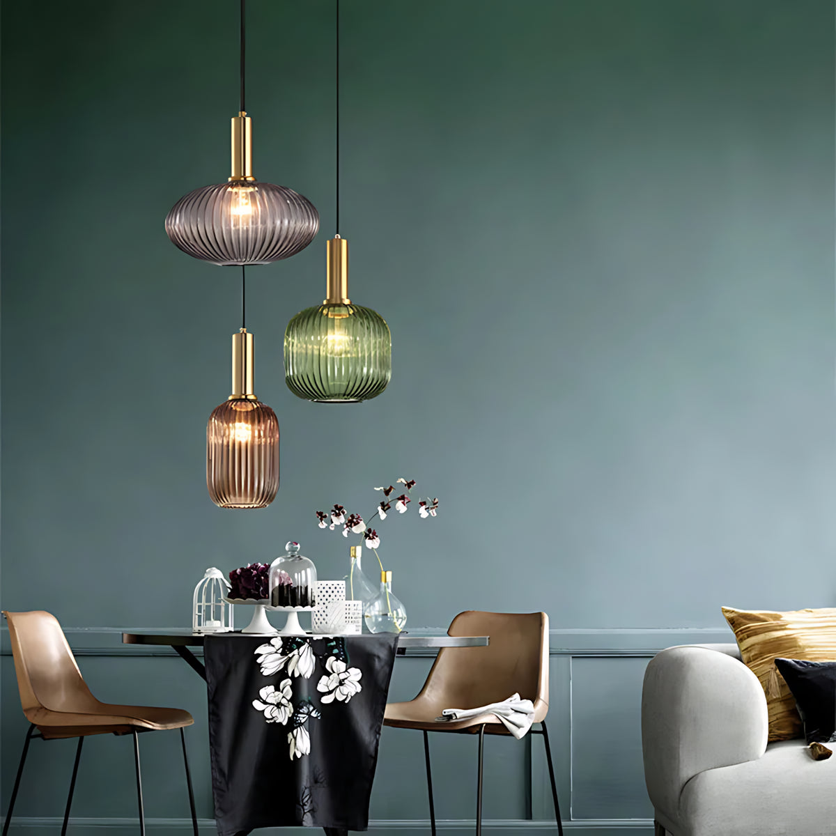 Suspension luminaire verre bouteille vintage cuisine — Retro — photo 2