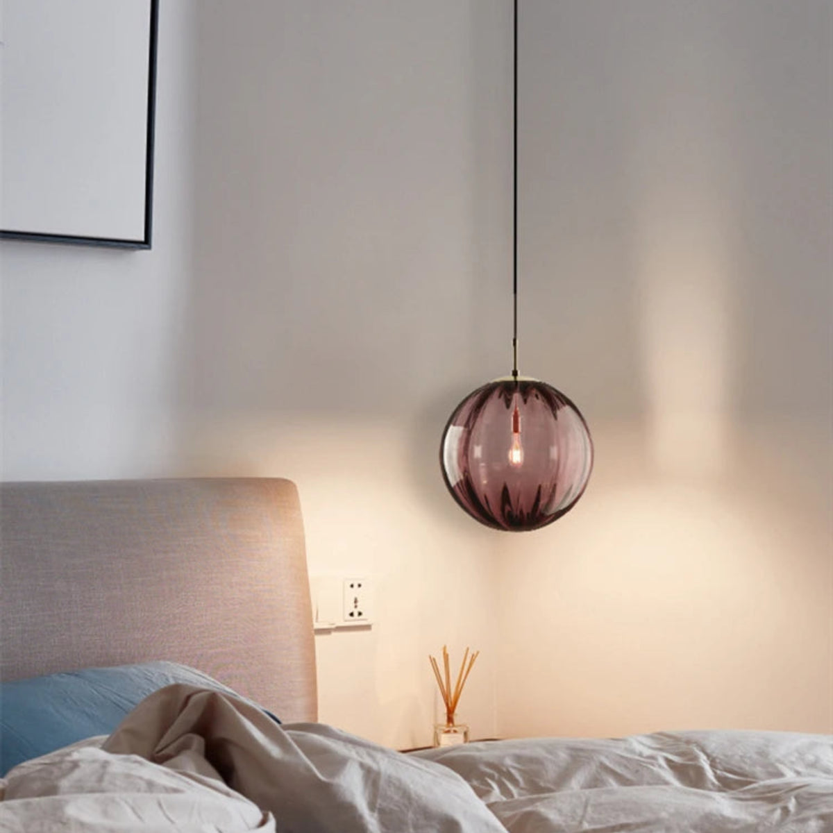 Suspension luminaire verre boule multicolore nordique — Bella — photo 6