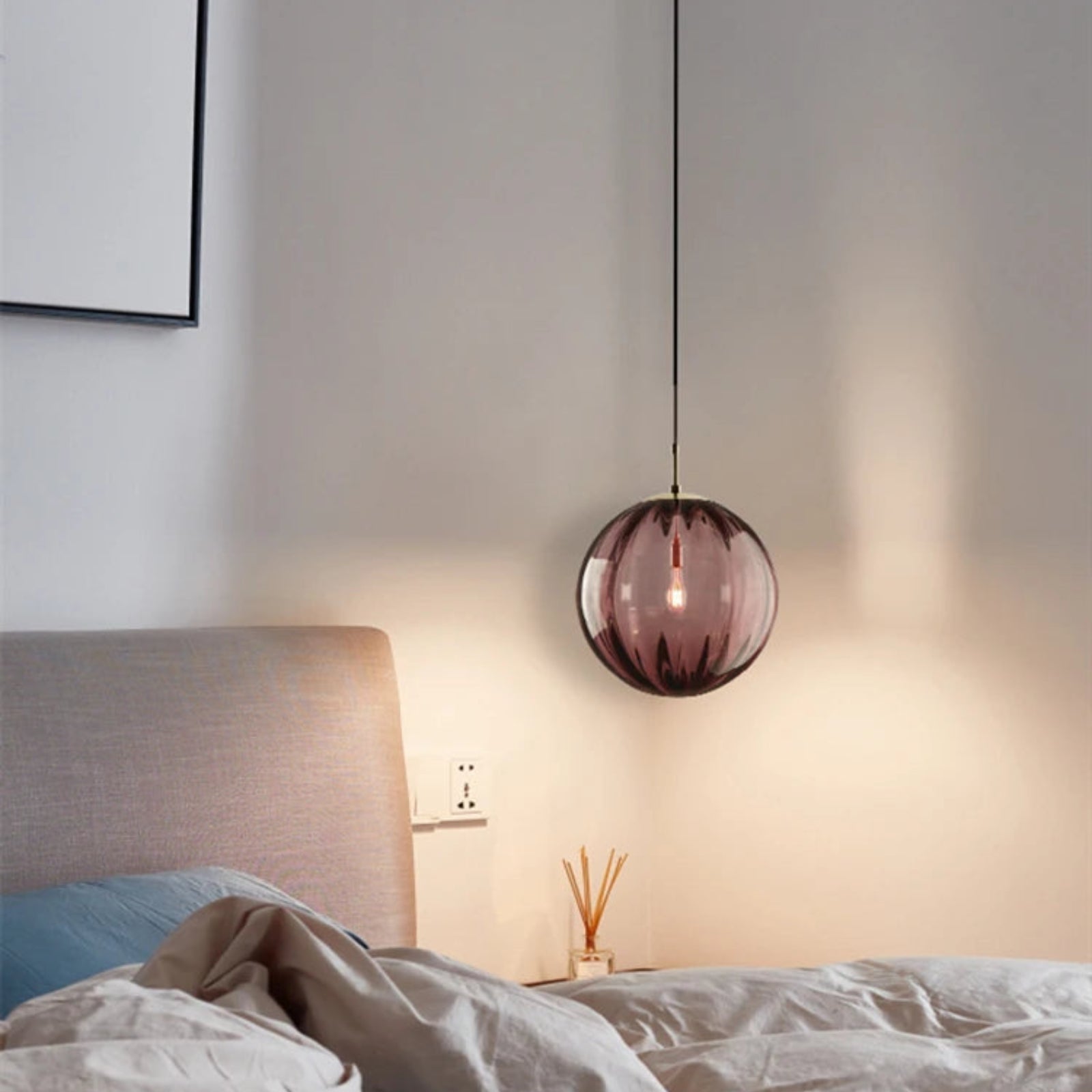 Suspension luminaire verre boule multicolore nordique — Bella — photo 6