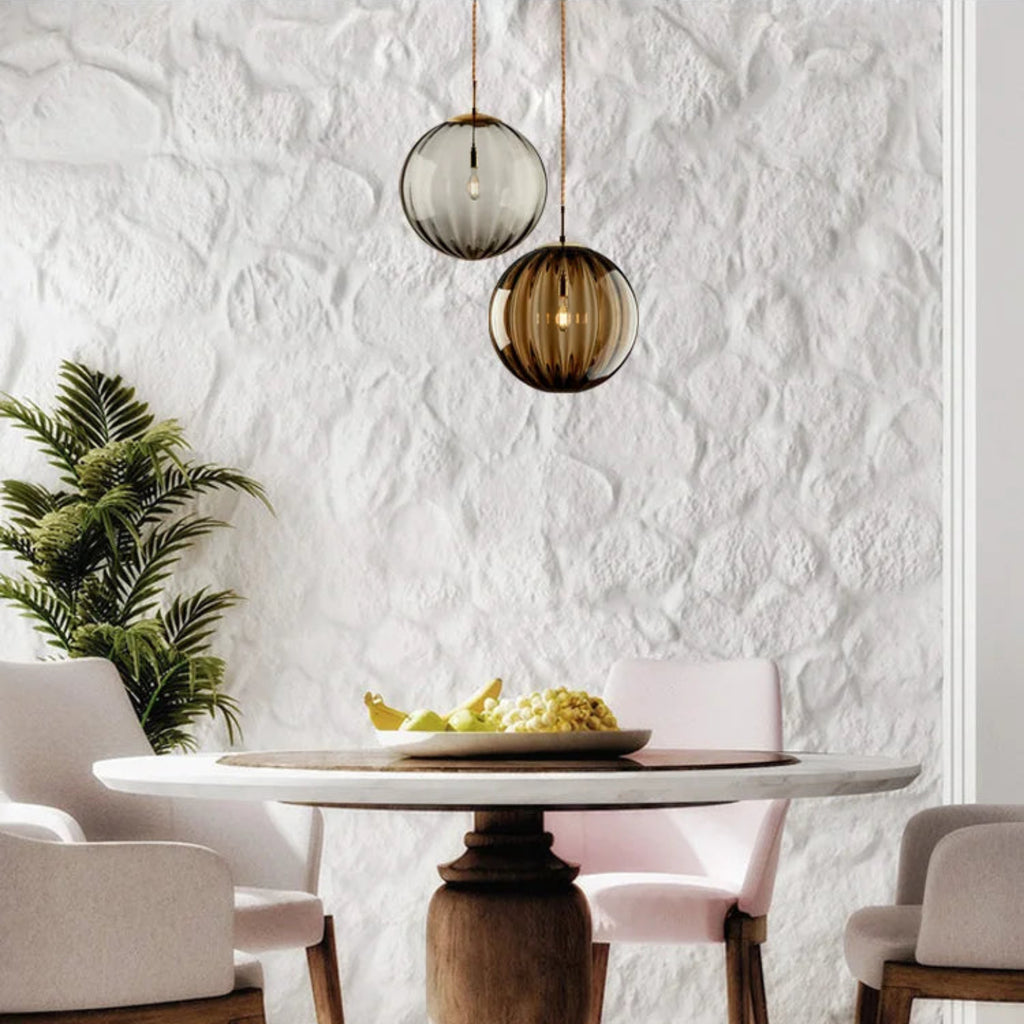 Suspension luminaire verre boule multicolore nordique — Bella — photo 7