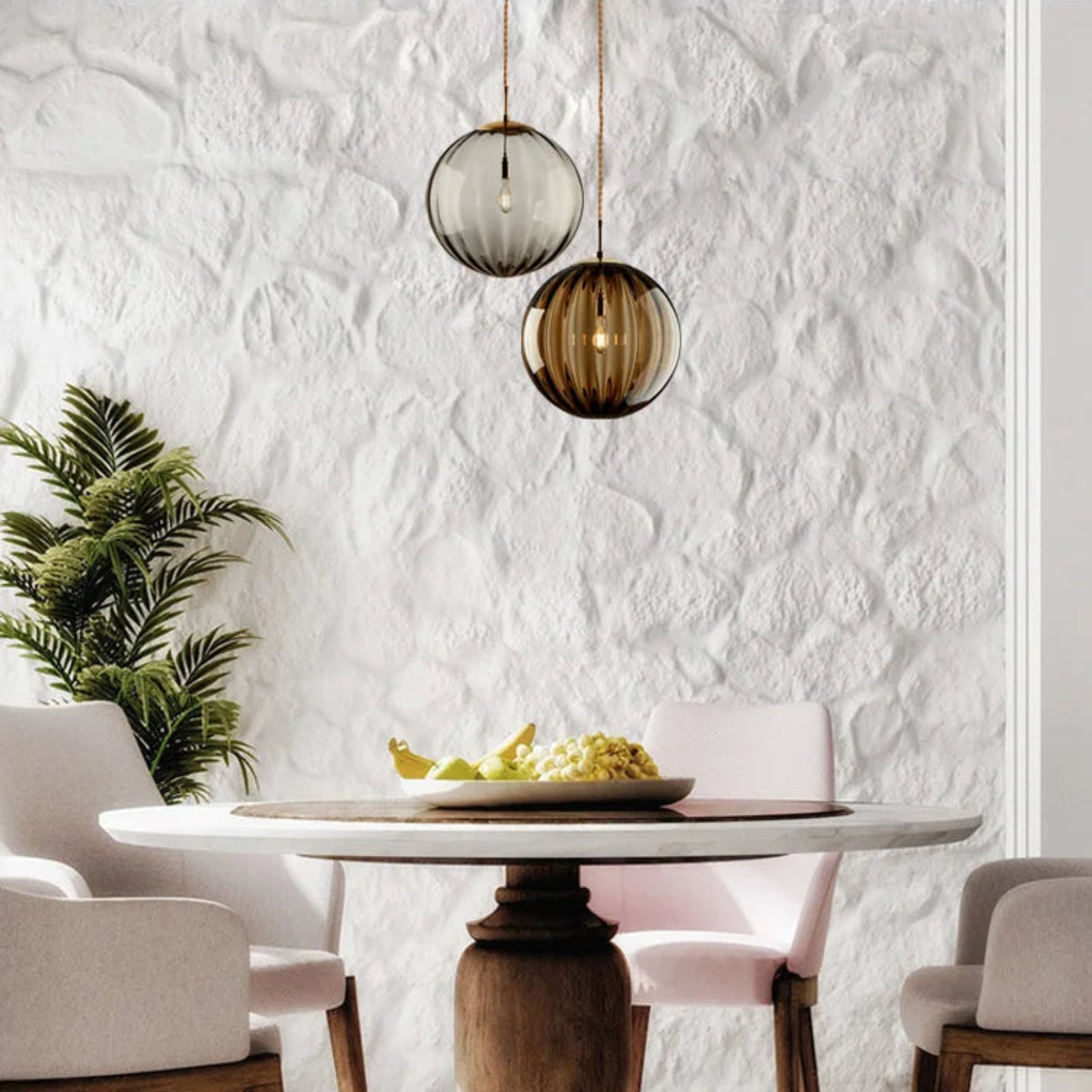 Suspension luminaire verre boule multicolore nordique — Bella — photo 7