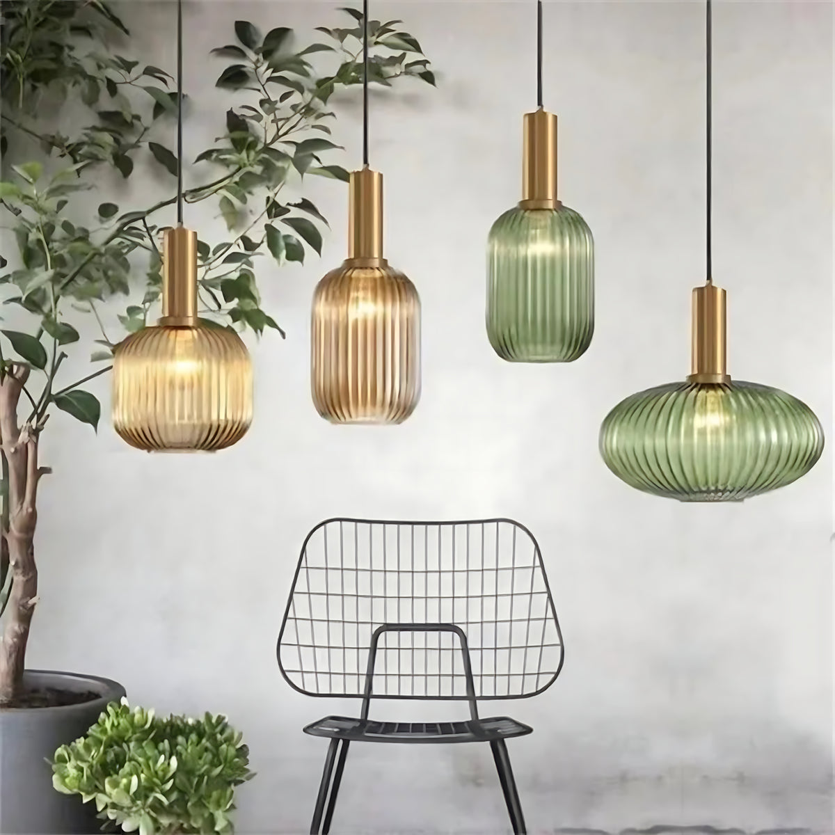 Suspension luminaire verre bouteille vintage cuisine — Retro — photo 7