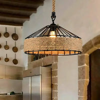 Suspension luminaire rotin osier chanvre salon bohème — Twine — photo 2