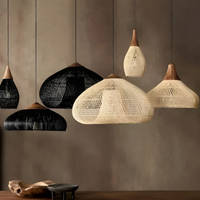 Suspension luminaire rotin noir cône chambre wabi-sabi — Wabi — photo 3