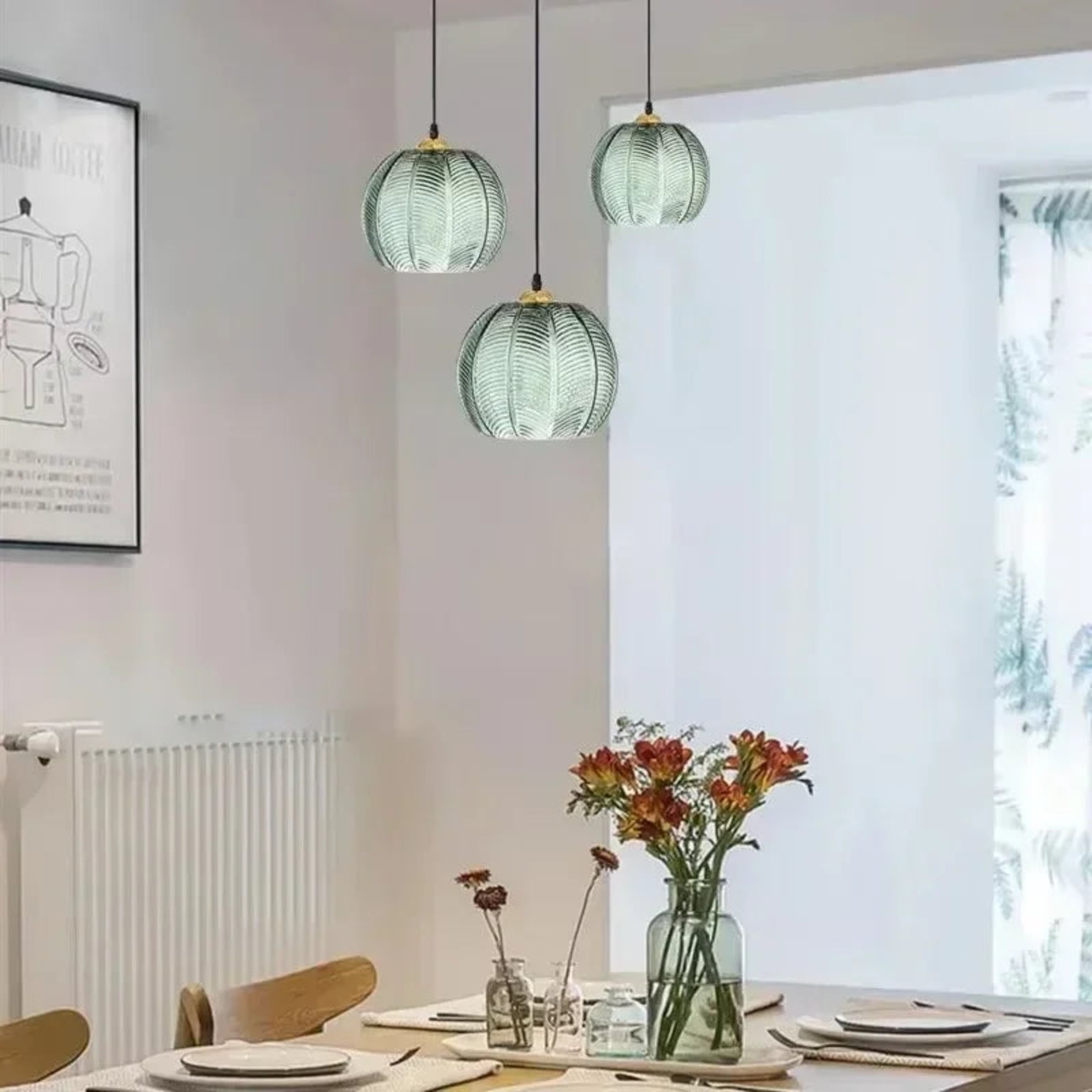 Suspension luminaire verre cuisine art déco nordique — Nora — photo 4