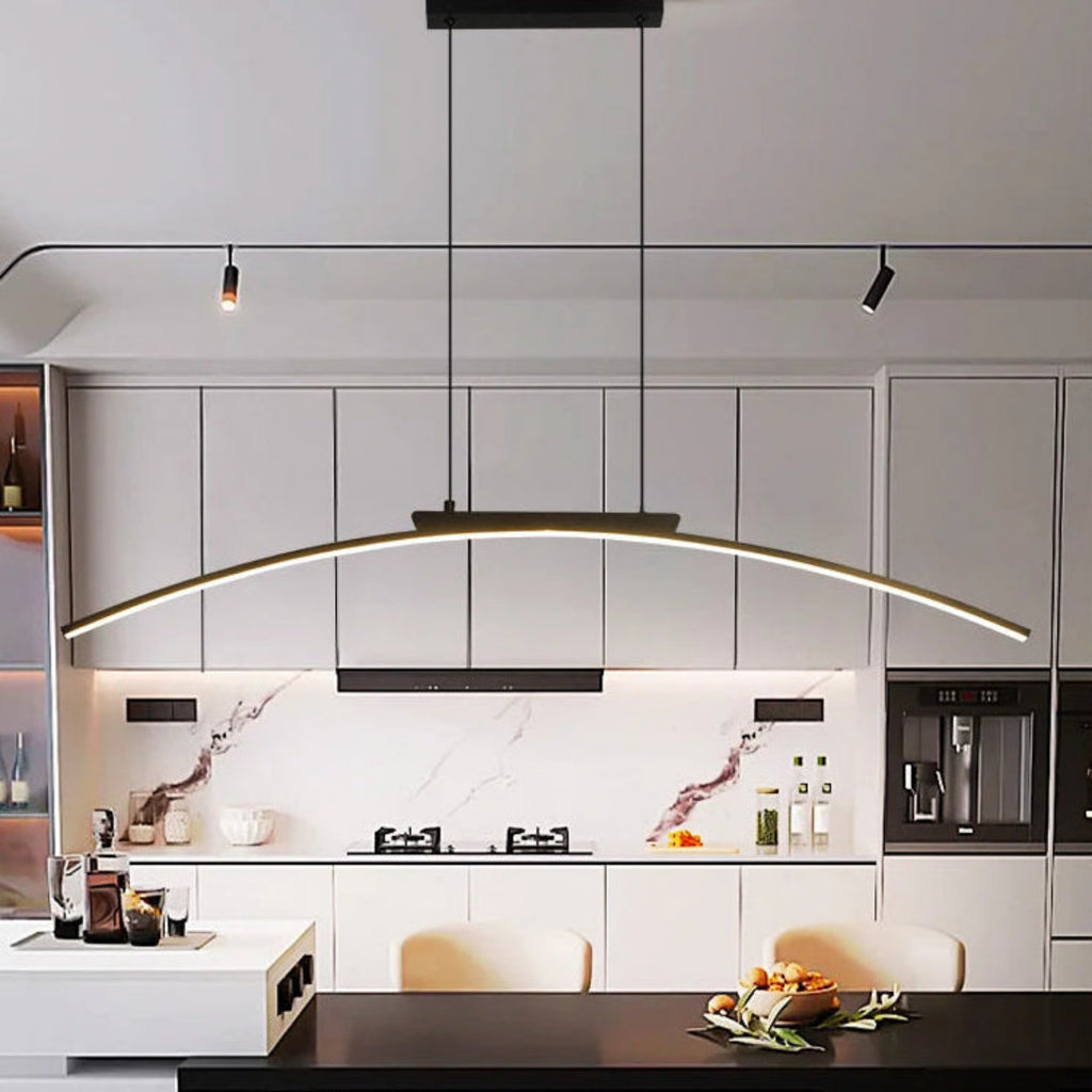 Suspension luminaire cuisine LED arc courbe 100cm dimmable — Nyra — photo 3