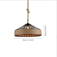 Suspension luminaire rotin osier chanvre salon bohème — Twine — photo 6