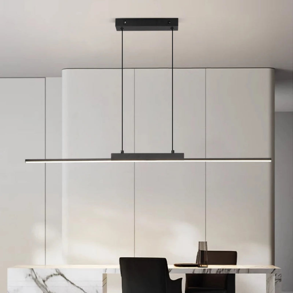 Suspension luminaire métal noir LED linéaire 100cm — Vexa — photo 2