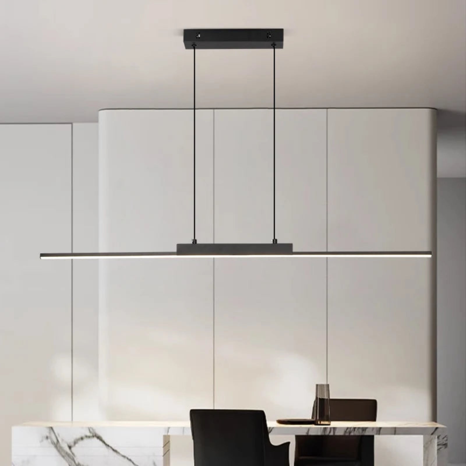 Suspension luminaire métal noir LED linéaire 100cm — Vexa — photo 2