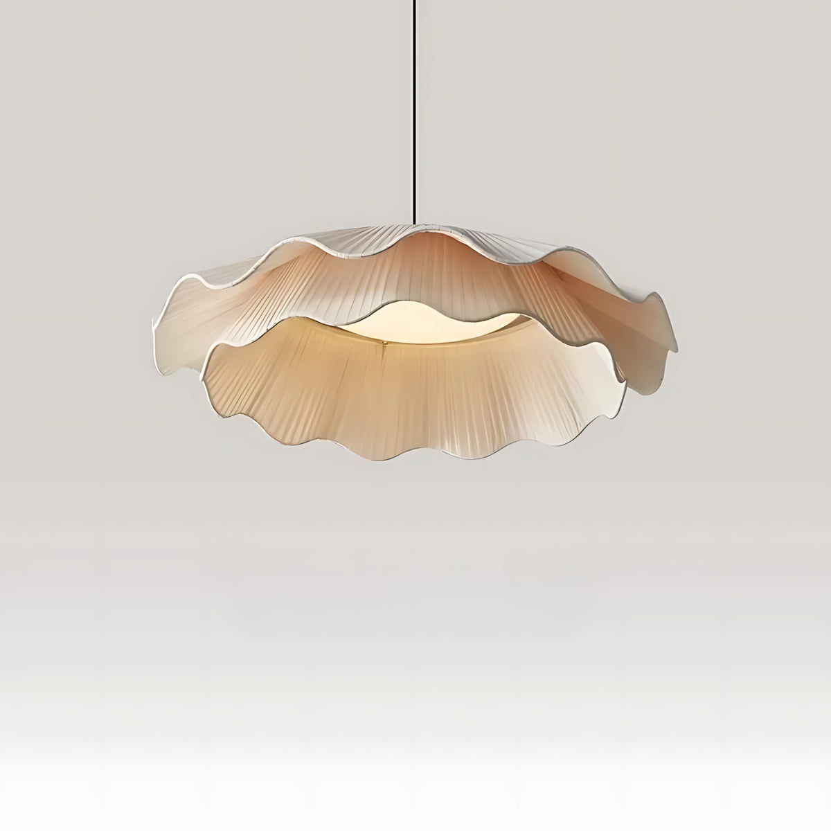 Suspension luminaire tissu plissé salon style coréen — Lotus