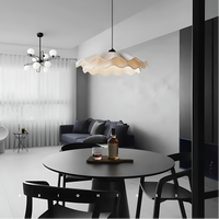 Suspension luminaire tissu plissé salon style coréen — Lotus — photo 2