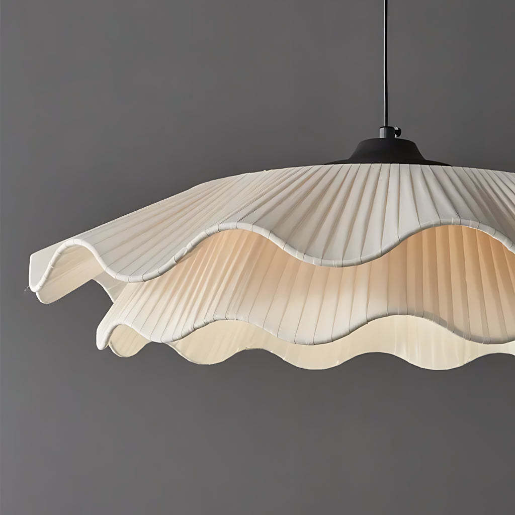 Suspension luminaire tissu plissé salon style coréen — Lotus — photo 6