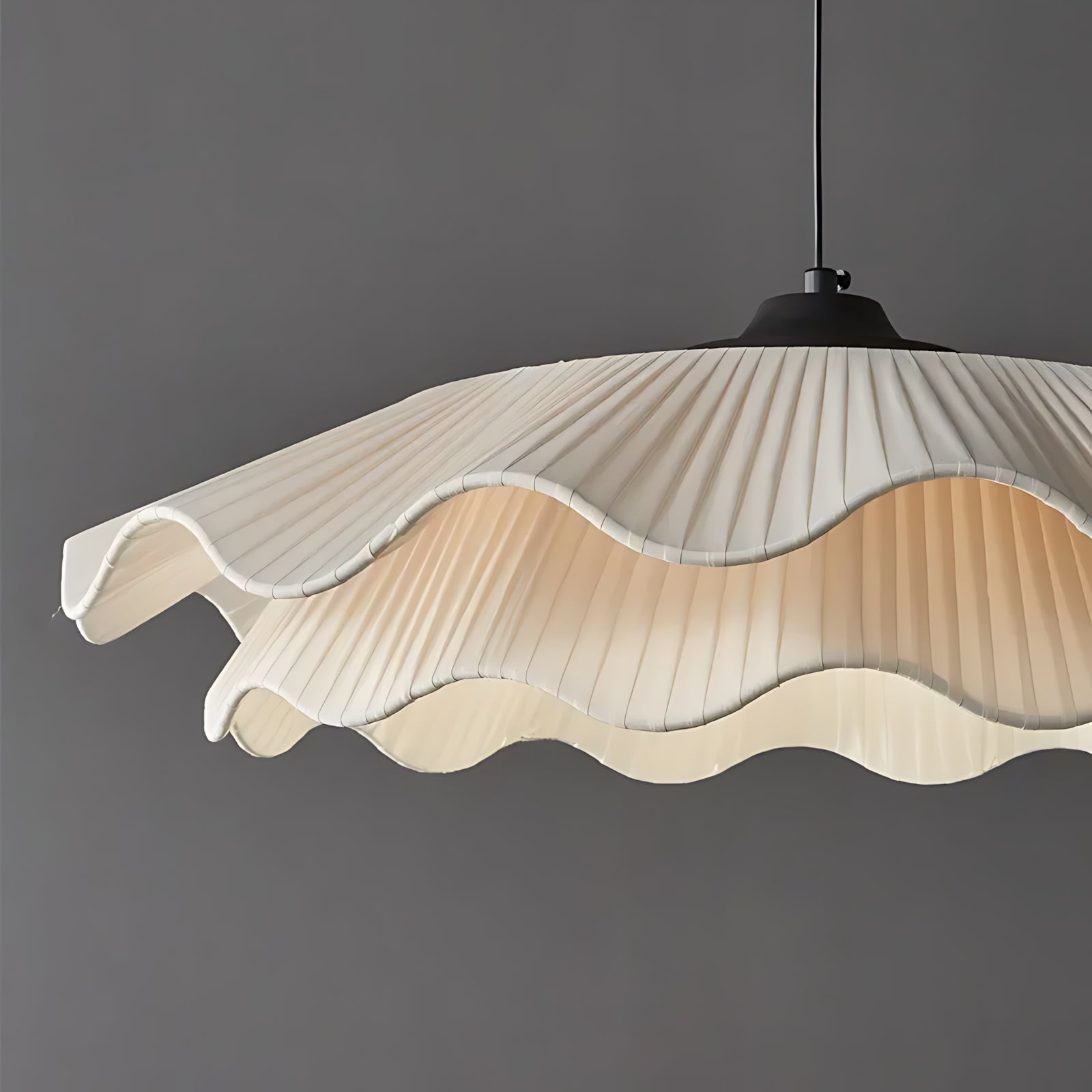 Suspension luminaire tissu plissé salon style coréen — Lotus — photo 6