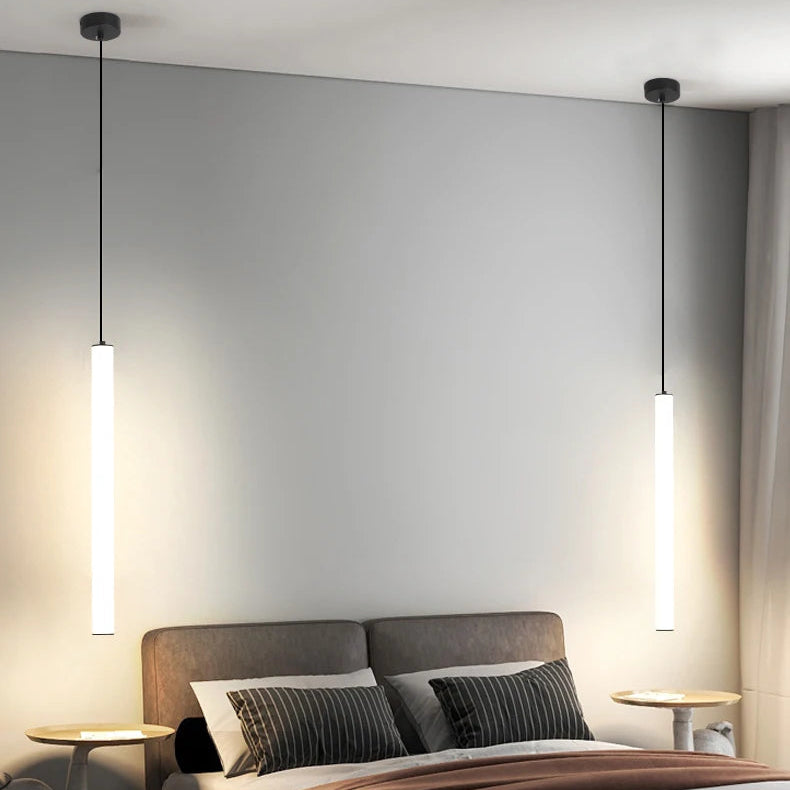 Suspension luminaire tube LED linéaire chambre 40cm — Nyla — photo 4