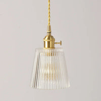 Suspension luminaire verre strié vintage chambre cuivre — Rosa — photo 6